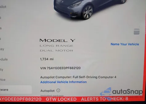 2023 Tesla Model Y Awd/Long Range Dual Motor All-Wheel Drive из США, поврежденный, VIN 7SAYGDEE0PF882120